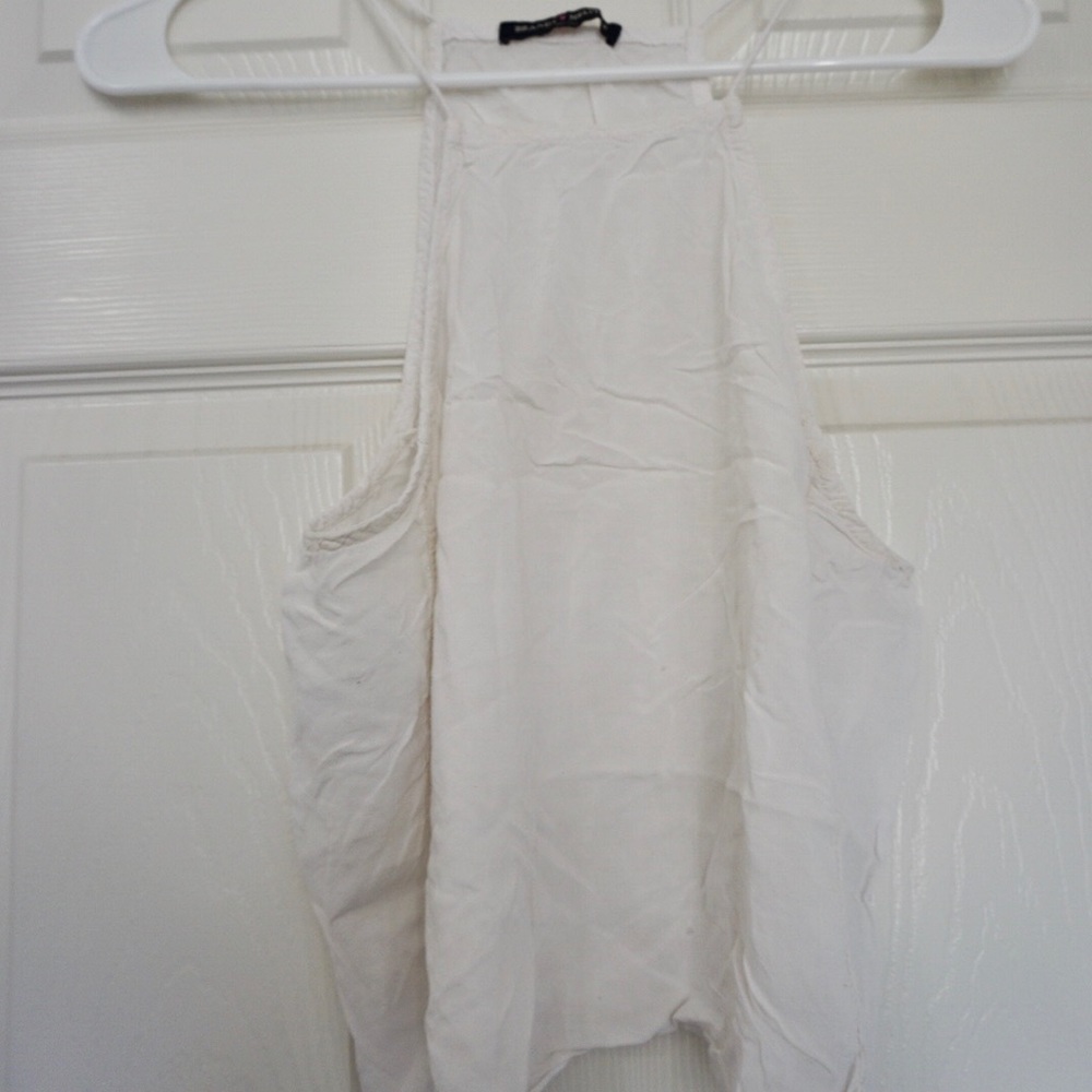 Brandy Melville White Crop Halter shirt